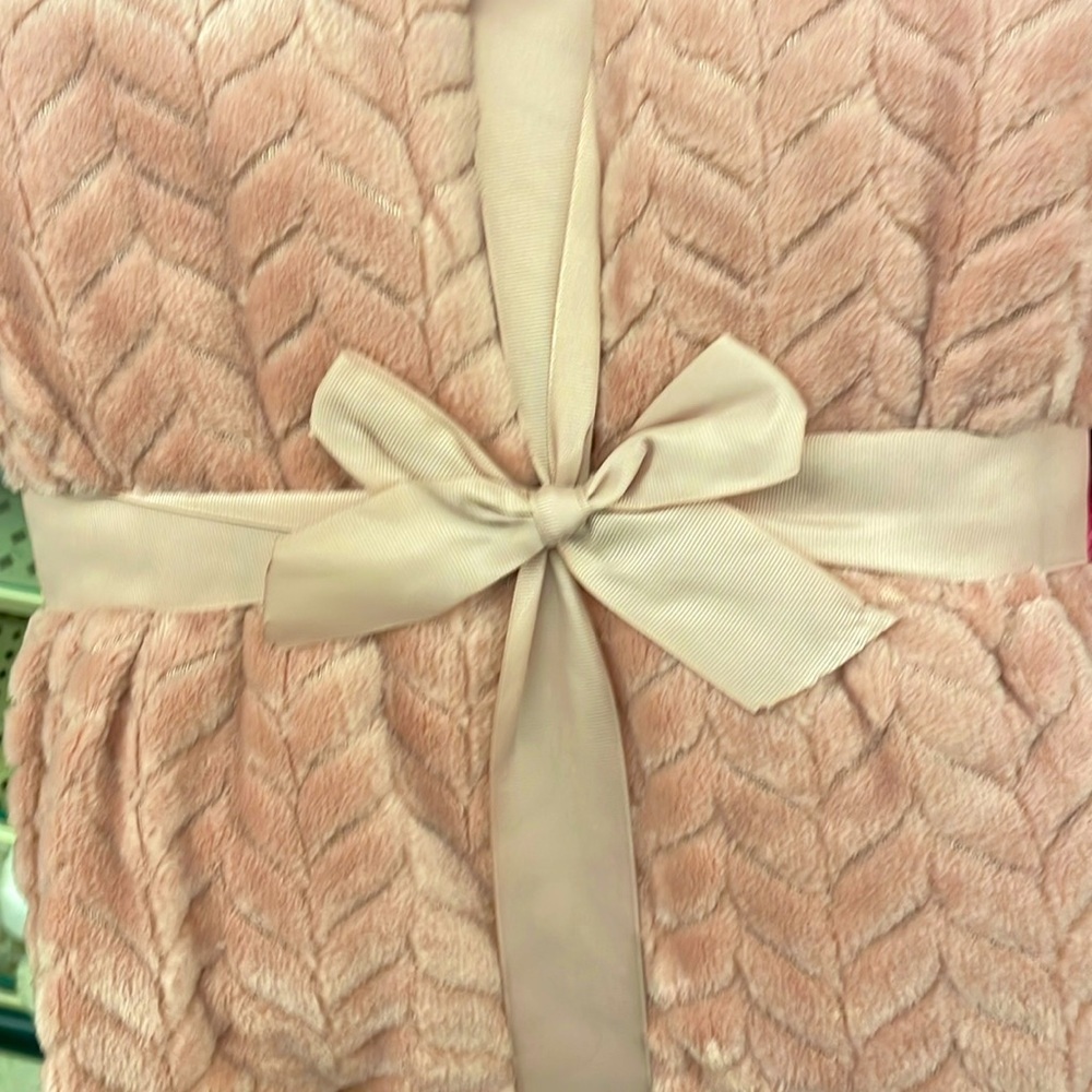 Braided Fleece Rose Plush Blanket